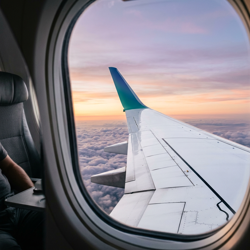 RIA aircraft above the clouds at dawn